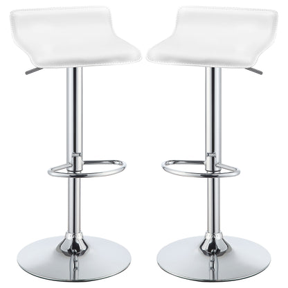 Bidwell Upholstered Adjustable Bar Stool White (Set of 2)