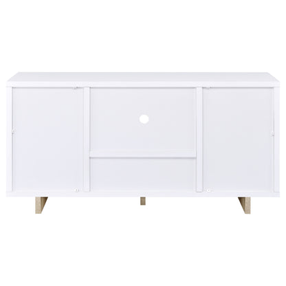 Dalton 2-door Storage Cabinet White and Distressed Pine
