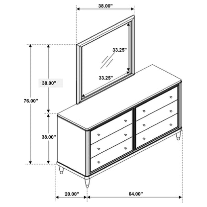 Emberlyn 6-drawer Dresser with Mirror Brown