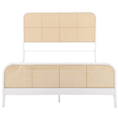 Lanewood Open Cane Webbing Metal Eastern King Bed White