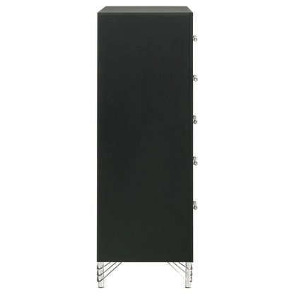 Lucia 5-drawer Bedroom Chest of Drawers Black