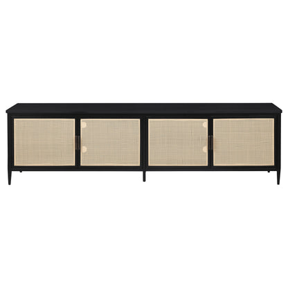 Amherst 4-door 78-inch Metal TV Stand Media Console Black