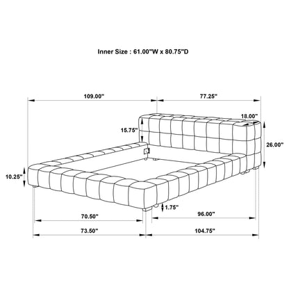 Trinity Upholstered Queen Platform Bed Light Taupe
