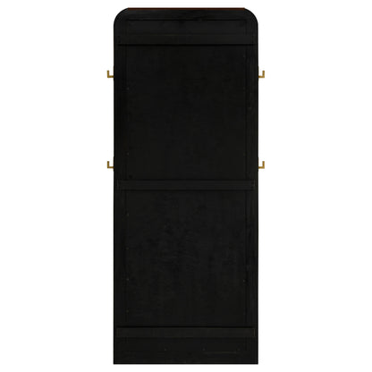 Arini Cane Weave Full Length Standing Floor Mirror Black