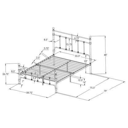 Novak 48-inch Metal Full Open Frame Bed Matte Black