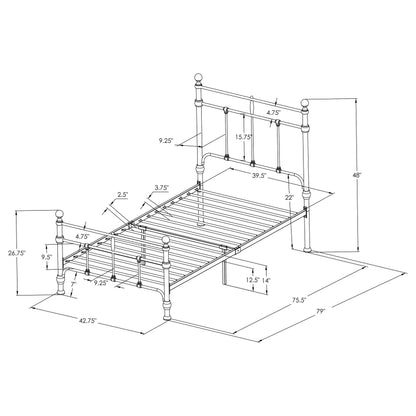 Novak 48-inch Metal Twin Open Frame Bed Matte Black