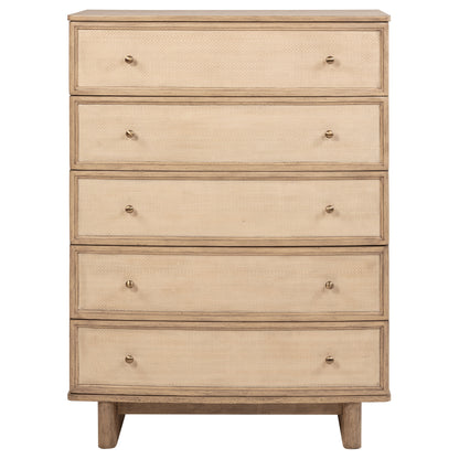Kailani 5-drawer Bedroom Chest of Drawers Beige Oak