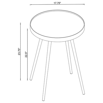 Kaelyn Round Mirror Top End Side Table Gold
