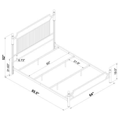 Cameron 51-inch Metal Queen Panel Bed Black