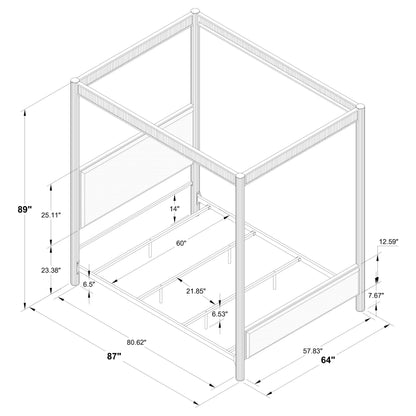 Zimmerlee 89-inch Metal Queen Canopy Bed Rust Brown