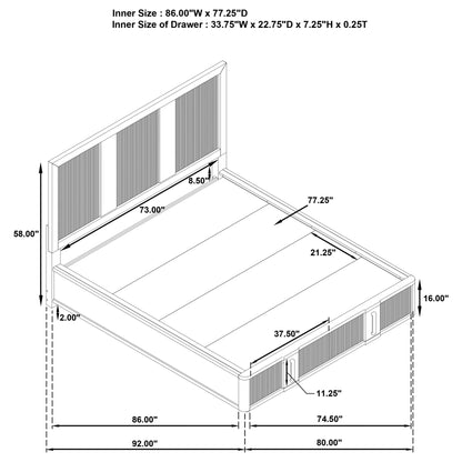 Terrace 2-drawer California King Storage Bed Ash Brown
