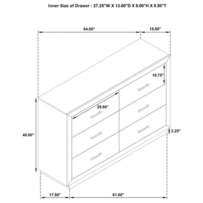 Kenora 6-drawer Dresser Barley Brown