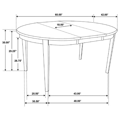 Gabriel 7-piece Extension Leaf Dining Table Set Cappuccino