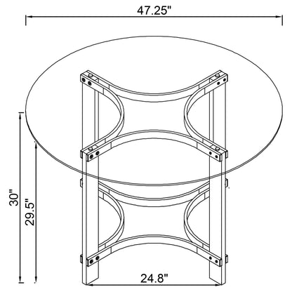 Keeling 5-piece Round Glass Top Acrylic Dining Set Chrome