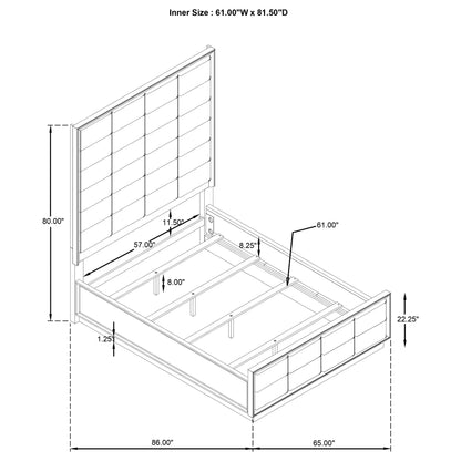Durango 80-inch Queen Panel Bed Taupe Oak