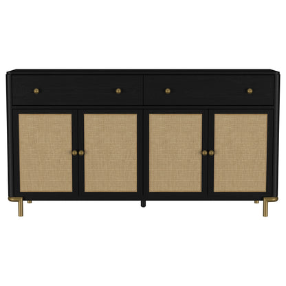 Arini 2-drawer Cane Door Dining Sideboard Server Black