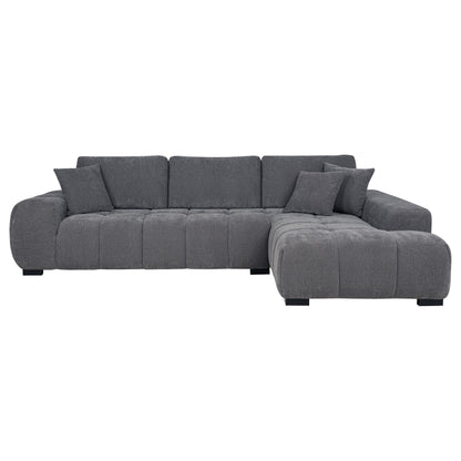 Octavia Upholstered Sectional Chaise Sofa Charcoal Grey
