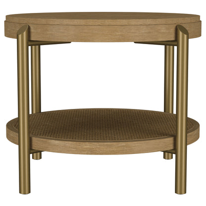 Arini 2-piece Round Coffee and End Table Set Sand Wash