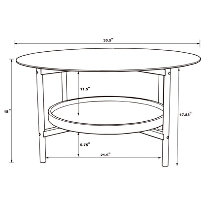Delfin 2-piece Round Coffee and End Table Set Brown