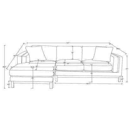 Geneva Boucle Upholstered Sectional Chaise Sofa Sand
