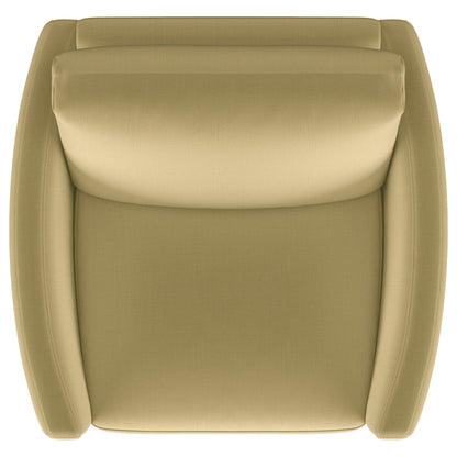 Corliss Upholstered Curved Track Arm Chair Camel