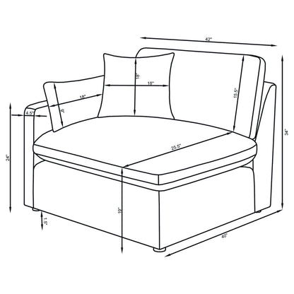 Hobson 5-piece Upholstered Modular Sectional Sofa Ivory