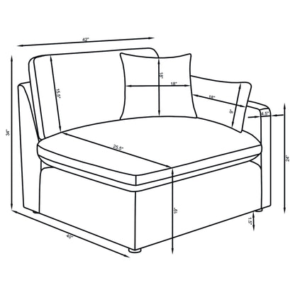 Hobson 5-piece Upholstered Modular Sectional Sofa Ivory