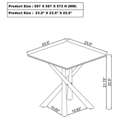 Carvell Square Sintered Stone End Side Table Mirage White