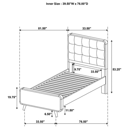 Robyn Wood Twin Platform Bed Light Ash