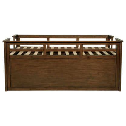 Carlsbad Wood Twin Captains Bed With Trundle Medium Brown