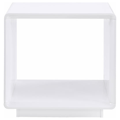 Paseo 2-piece Coffee and End Table Set White High Gloss