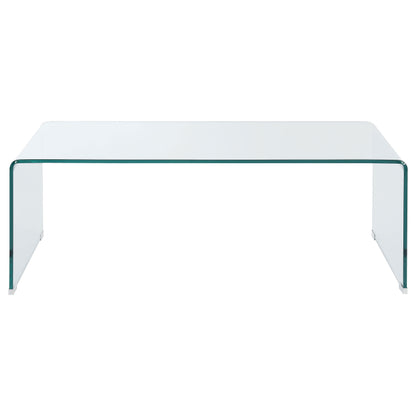 Ripley 3-piece Bent Glass Coffee and End Table Set Clear