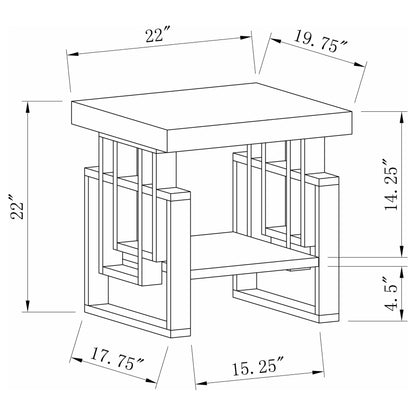 Schmitt 2-piece Coffee and End Table Set White High Gloss