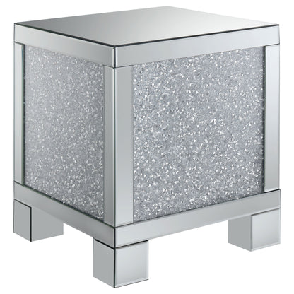 Gillian 2-piece Mirrored Coffee and End Table Set Silver