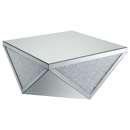 Amore 2-piece Mirrored Coffee and End Table Set Silver