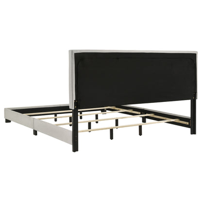 Dorian Fabric Upholstered Eastern King Panel Bed Cream