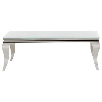 Carone 2-piece Glass Top Coffee and End Table Set White