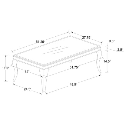 Carone 2-piece Glass Top Coffee and End Table Set White