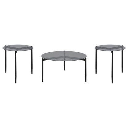 Rosalie 3-piece Round Coffee and End Table Set Grey