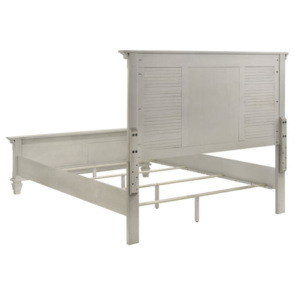 Franco Wood Queen Panel Bed Distressed White
