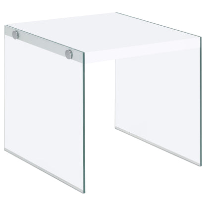 Opal 2-piece Coffee and End Table Set White High Gloss