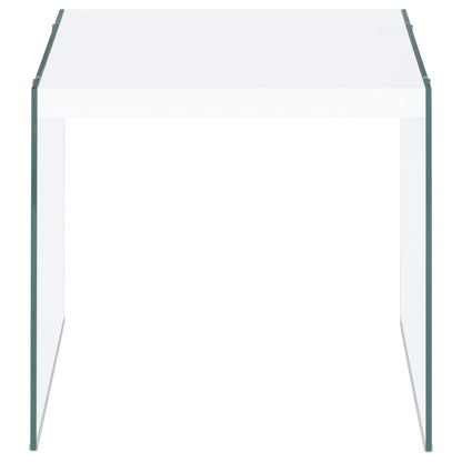 Opal 2-piece Coffee and End Table Set White High Gloss