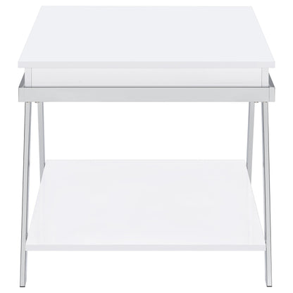 Marcia 3-piece Coffee and End Table Set White High Gloss
