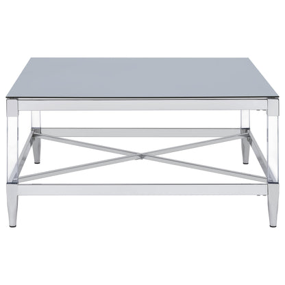 Lindley 2-piece Square Coffee and End Table Set Chrome