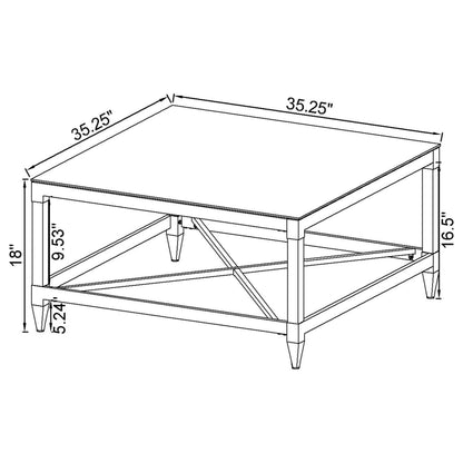 Lindley 3-piece Square Coffee and End Table Set Chrome