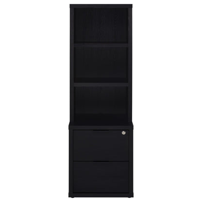 Westpark 3-piece Wall Unit Bookcase Set with USB Black