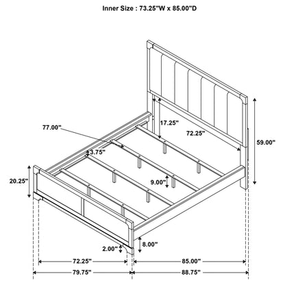 Gran Park 59-inch California King Panel Bed Dark Cocoa