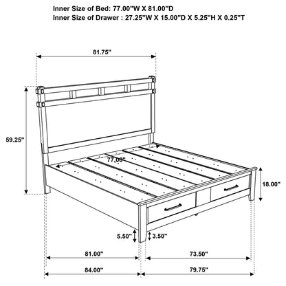 Hazlewood 59-inch Eastern King Storage Bed Vineyard Oak