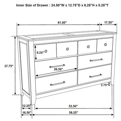 Hazlewood 6-drawer Bedroom Dresser Cabinet Vineyard Oak