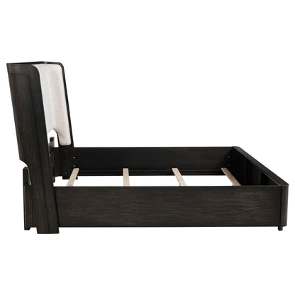 Leandro 55-inch Queen Wingback Bed Burnished Black